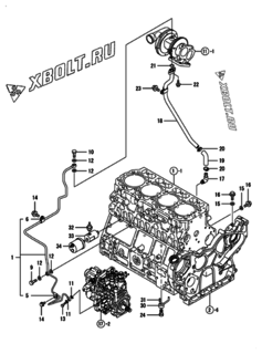  Двигатель Yanmar 4TNV106TGGB1, узел -  Система смазки 
