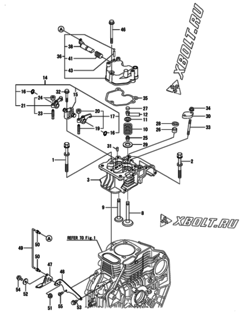  Двигатель Yanmar L70N6-GY, узел -  Головка блока цилиндров (ГБЦ) 