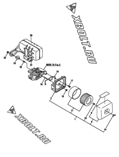  Двигатель Yanmar L70N6-GEY, узел -  Воздушный фильтр и глушитель 