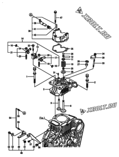  Двигатель Yanmar L100N6-GEY2, узел -  Головка блока цилиндров (ГБЦ) 