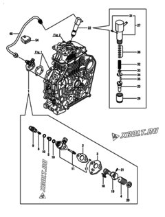  Двигатель Yanmar L100N6-GEY2, узел -  Топливный насос высокого давления (ТНВД) и форсунка 