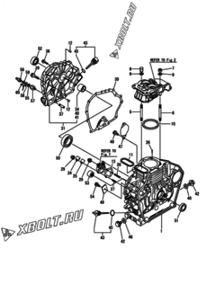  Двигатель Yanmar L48N6-GEY, узел -  Блок цилиндров 