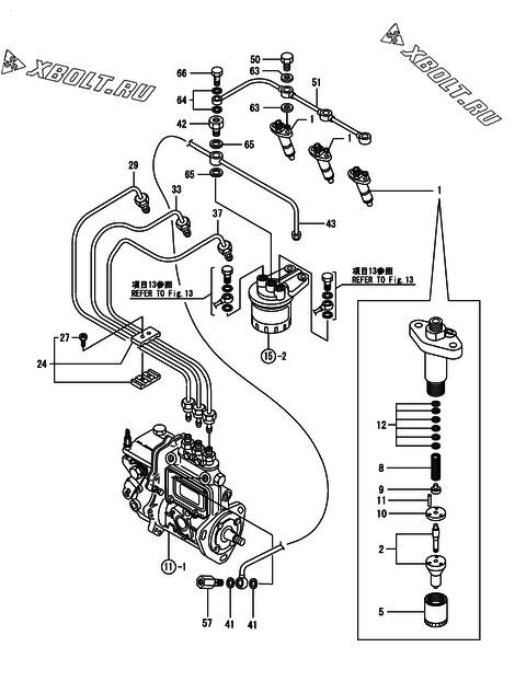  Форсунка двигателя Yanmar 3TNE84-GH2