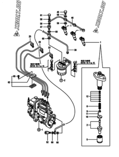  Двигатель Yanmar 3TNE84T-GH2, узел -  Форсунка 