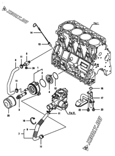  Двигатель Yanmar 4TNV98T-ZGHK, узел -  Система смазки 