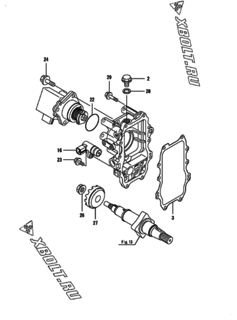  Двигатель Yanmar 4TNV98T-ZGHK, узел -  Регулятор оборотов 