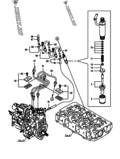  Двигатель Yanmar 3TNV88-BGHK, узел -  Форсунка 
