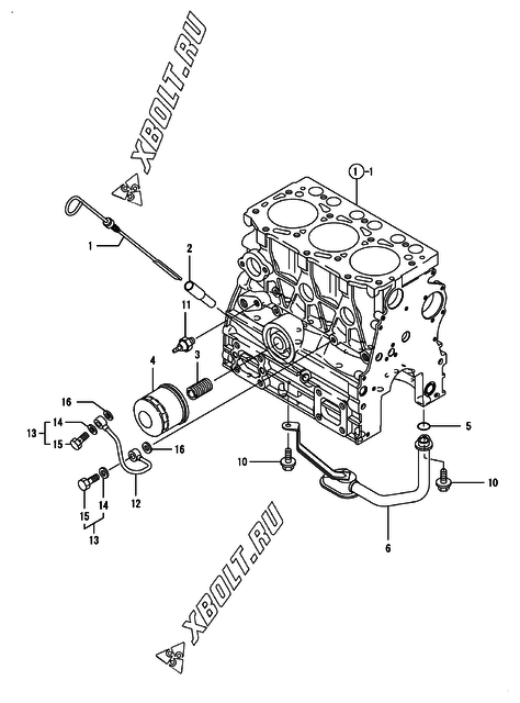  Система смазки двигателя Yanmar YPU23V