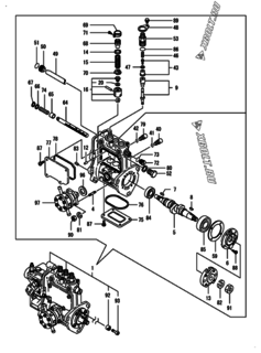  Двигатель Yanmar YPU23V, узел -  Топливный насос высокого давления (ТНВД) 