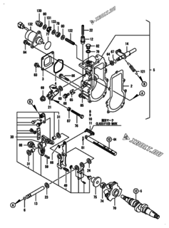  Двигатель Yanmar YPU23V, узел -  Регулятор оборотов 