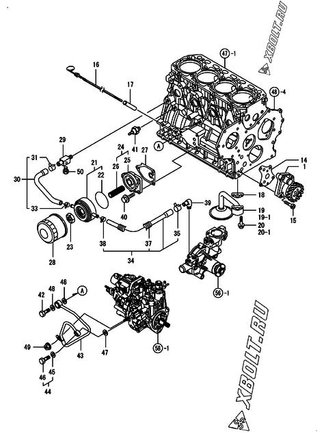  Система смазки двигателя Yanmar YPU45V