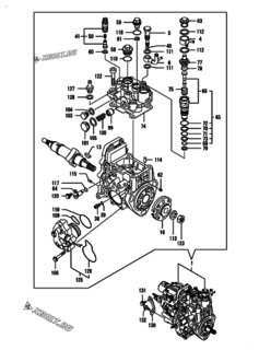  Двигатель Yanmar YPU45V, узел -  Топливный насос высокого давления (ТНВД) 