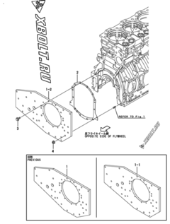  Двигатель Yanmar AY20L-PPR, узел -  Крышка 