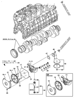  Двигатель Yanmar AY20L-ET, узел -  Масляный насос 