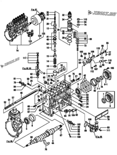  Двигатель Yanmar AY20L-ET, узел -  Топливный насос высокого давления (ТНВД) 
