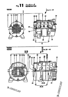  Двигатель Yanmar YSG2505, узел -  Генератор 