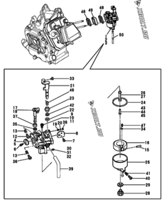  Двигатель Yanmar GA160RD(E)GY, узел -  Карбюратор 