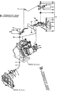  Двигатель Yanmar GA120RD(E)GY, узел -  Регулятор оборотов и прибор управления 