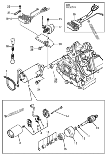  Двигатель Yanmar GA180RD(E)GY, узел -  Стартер 