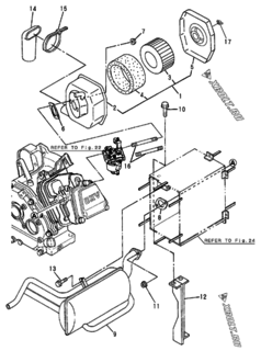  Двигатель Yanmar GA220DEGY, узел -  Воздушный фильтр и глушитель 