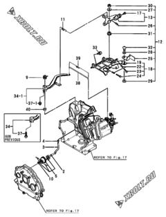  Двигатель Yanmar GA240DEGY, узел -  Регулятор оборотов и прибор управления 