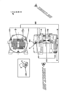  Двигатель Yanmar YSG3000SS, узел -  Генератор 