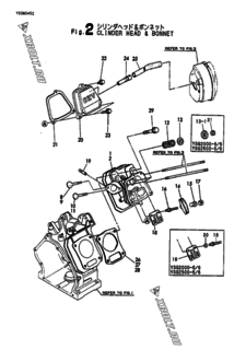  Двигатель Yanmar YSG1500-5, узел -  Головка блока цилиндров (ГБЦ) 