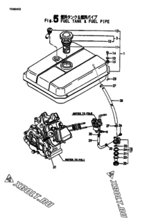  Двигатель Yanmar YSG1500-5, узел -  Топливный бак и топливопровод 