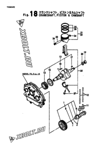  Двигатель Yanmar YSG3000-5, узел -  Коленвал, поршень и распредвал 