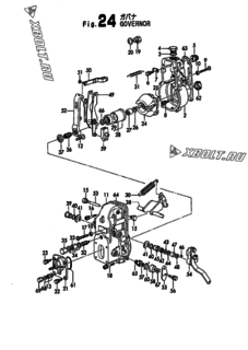  Двигатель Yanmar 6LYL-DTA, узел -  Регулятор оборотов 