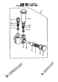  Двигатель Yanmar 6LYL-DTA, узел -  Топливный насос 