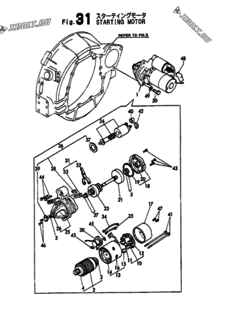  Двигатель Yanmar 6LYL-DTA, узел -  Стартер 