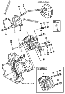  Двигатель Yanmar GA340, узел -  Головка блока цилиндров (ГБЦ) 