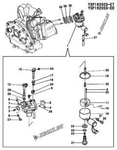  Двигатель Yanmar GA340, узел -  Карбюратор 