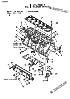  Двигатель Yanmar 6LYL-DTGB, узел -  Блок цилиндров 