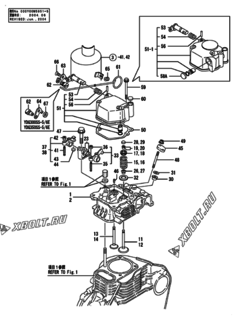  Двигатель Yanmar YDG200SS-5/6, узел -  Головка блока цилиндров (ГБЦ) 