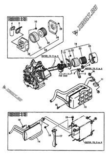  Двигатель Yanmar GA160RDGY, узел -  Воздушный фильтр и глушитель 