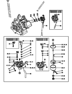  Двигатель Yanmar GA160RDGY, узел -  Карбюратор 