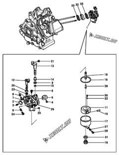  Двигатель Yanmar YEU2400, узел -  Карбюратор 