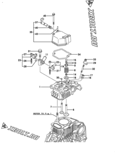  Двигатель Yanmar YMP-M7, узел -  Головка блока цилиндров (ГБЦ) 