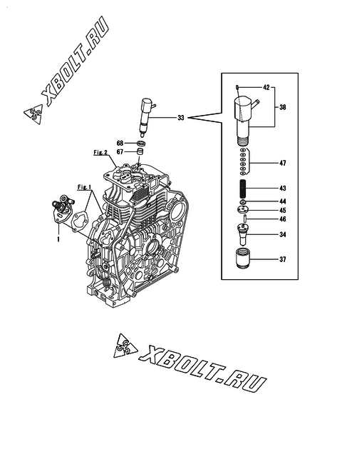  Топливный насос высокого давления (ТНВД) и форсунка двигателя Yanmar L100V6BR9R9HASS
