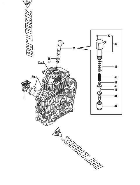  Топливный насос высокого давления (ТНВД) и форсунка двигателя Yanmar L100V6BR9R9HAST