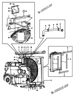  Двигатель Yanmar AP350B, узел -  Радиатор 