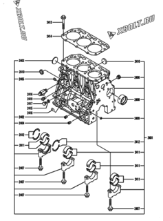  Двигатель Yanmar KNZP560G1N, узел -  Блок цилиндров 