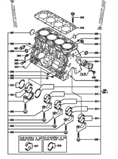  Двигатель Yanmar KNZP840G1N, узел -  Блок цилиндров 