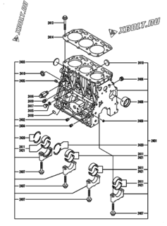  Двигатель Yanmar PNZP450G2T, узел -  Блок цилиндров 