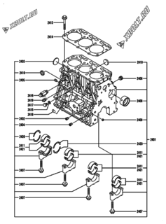  Двигатель Yanmar PNZP560G2T, узел -  Блок цилиндров 
