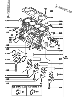  Двигатель Yanmar PNZP840G2T, узел -  Блок цилиндров 