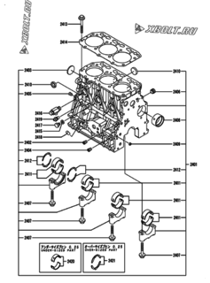  Двигатель Yanmar CNZP450G2N, узел -  Блок цилиндров 