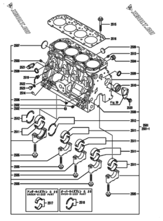  Двигатель Yanmar CNZP840G2N, узел -  Блок цилиндров 